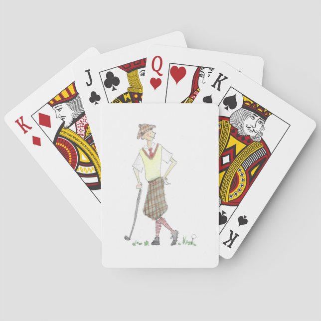Golfer Playing Cards Casinokort (Baksidan)