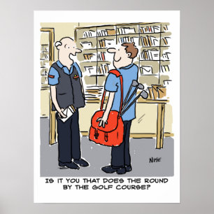Golfer Postman Kärlek Golf Tecknad Poster