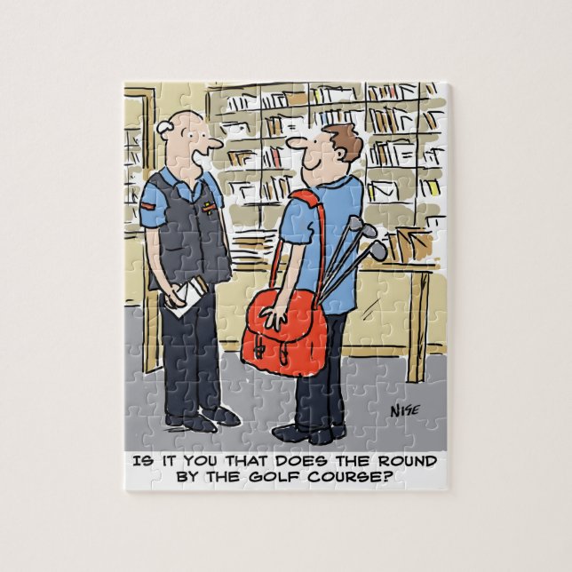 Golfer Postman Kärlek Golf Tecknad Pussel (Vertikal)
