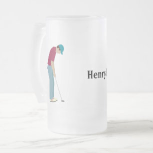 Golfer Pshing Boll Frostat Ölglas