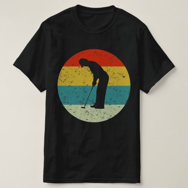 Golfer retro vintage silhouette 70 s t shirt (Design framsida)
