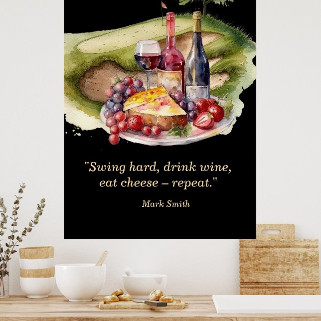 Golfer roliga citat från golfer om ost vin poster (Kök)