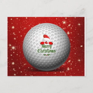 Golfer Santa, God jul Helg Vykort