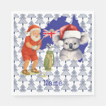 Golfer Santa med Koala Bear på Australien Karta