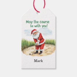 Golfer Santa on Grönt till jul Presentetikett