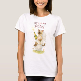 Golfer Siamese Cat Celebring T Shirt