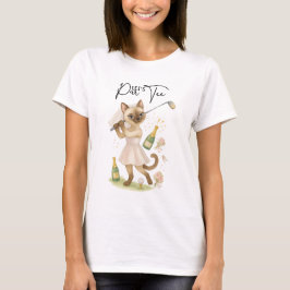 Golfer Siamese Cat Celebring T Shirt