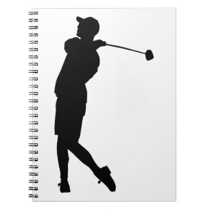 Golfer Silhouette Anteckningsbok Med Spiral