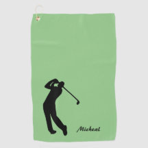 Golfer Silhouette Black Grönt Monogram