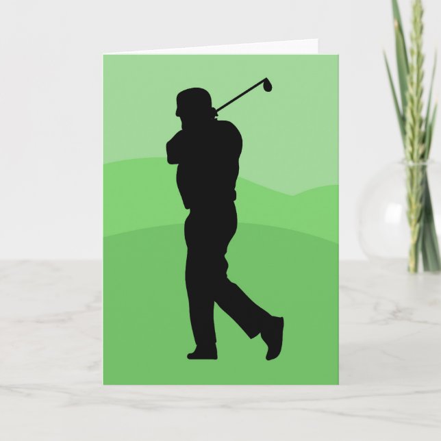 Golfer Silhouette Kort (Framsida)