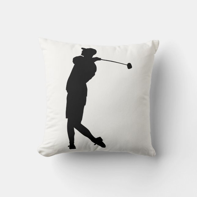 Golfer Silhouette Kudde (Framsida)