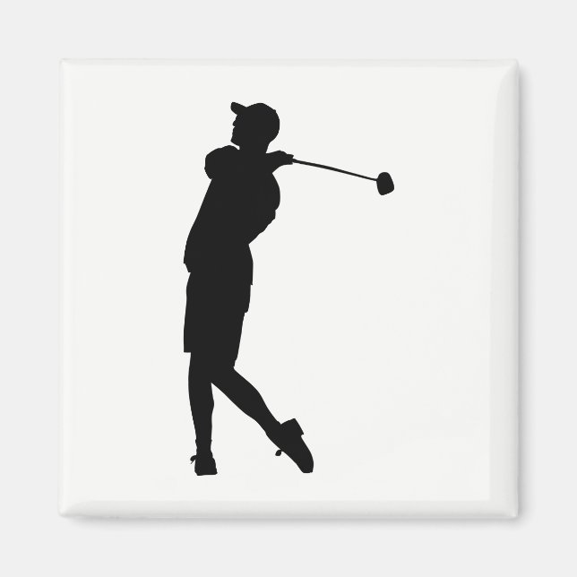 Golfer Silhouette Magnet (Framsidan)