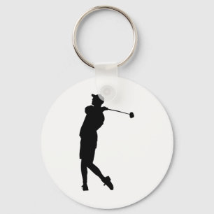 Golfer Silhouette Nyckelring