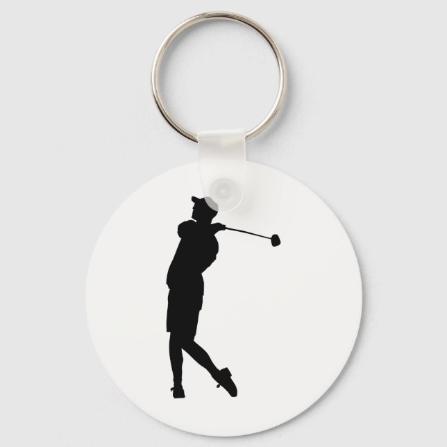 Golfer Silhouette Nyckelring (Framsida)