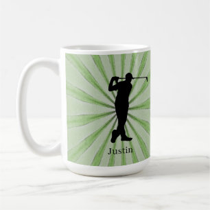 Golfer Silhouette Personalize Kaffemugg