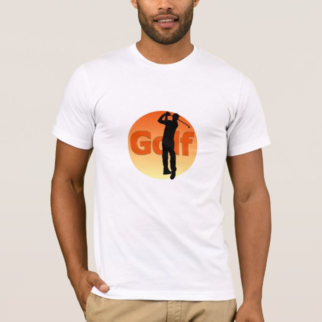 Golfer Silhouette Sunset T Shirt (Framsida)