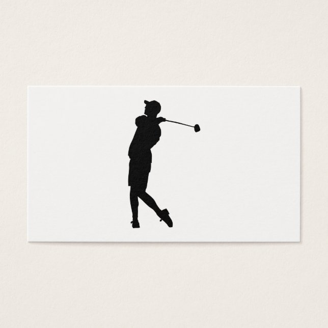 Golfer Silhouette Visitkort (Framsidan)