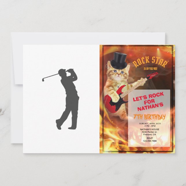 Golfer-silhuett Inbjudningar (Framsida)