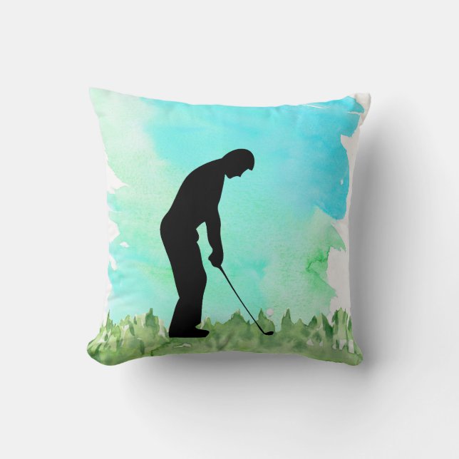 Golfer Silouette Kudde (Framsida)