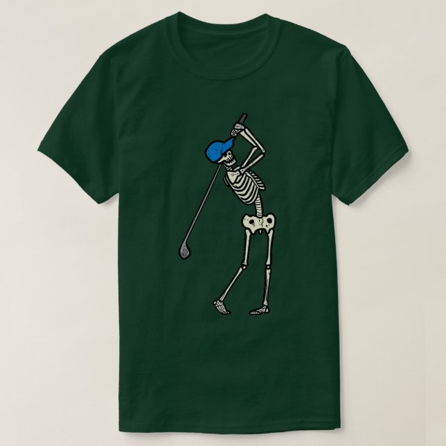 Golfer Skeleton Golf Player Halloween Costume Mana T Shirt (Design framsida)