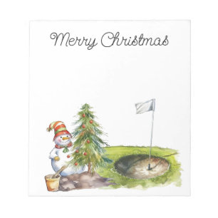 Golfer Snögubbe i golfbanan Anteckningsblock