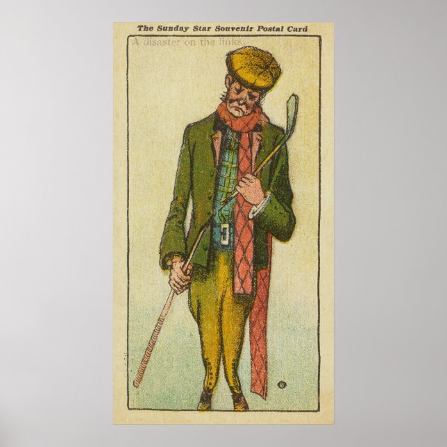 Golfer som drabbades av en katastrof på länkarna poster (Framsidan)