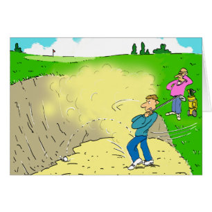 Golfer Stuck i Bunker Hälsningskort