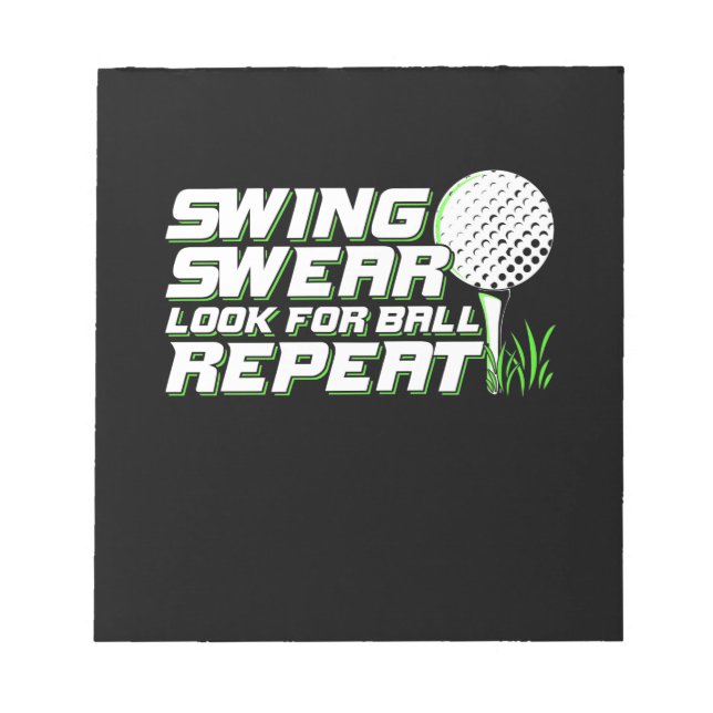 Golfer Swing Sweat leta efter Boll Anteckningsblock (Framsida)
