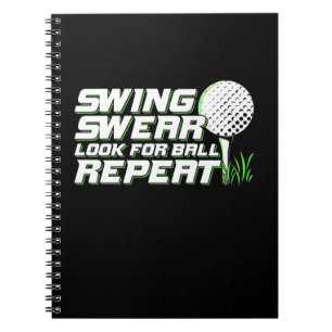 Golfer Swing Sweat leta efter Boll Anteckningsbok