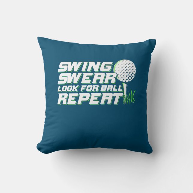 Golfer Swing Sweat Leta efter Boll Kudde (Framsida)