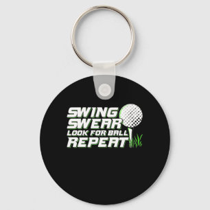 Golfer Swing Sweat leta efter Boll Nyckelring