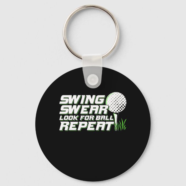 Golfer Swing Sweat leta efter Boll Nyckelring (Framsida)