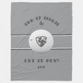 Golfer Tee High Monogrammed Grått Sports Anpassnin Fleecefilt