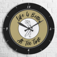Golfer Tee Time Humor Funny Golf Sport Black Gold 