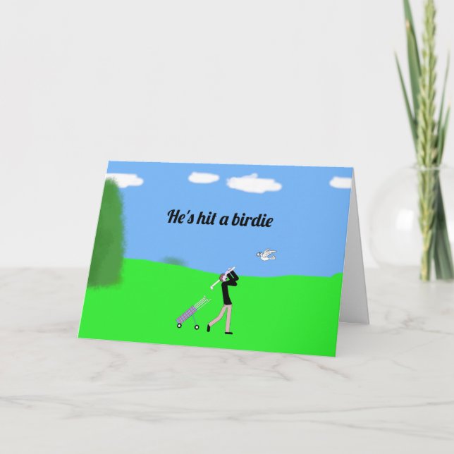 Golfer träffar en birdie kort (Framsida)