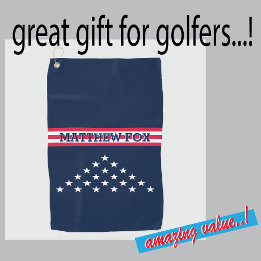 Golfer USA Monogram Fantastic Patriotic Golf Towel