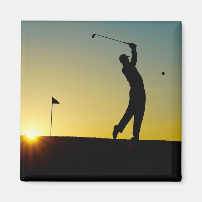 Golfer vid Sunset Magnet (Framsidan)
