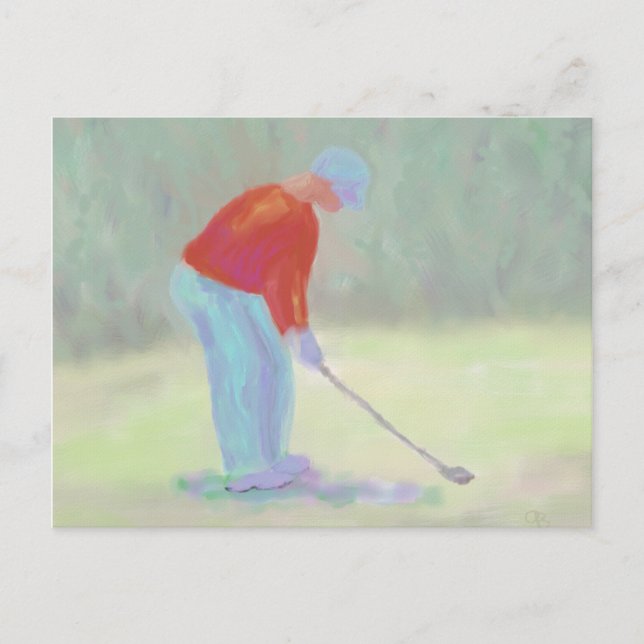 Golfer, vykort (Framsida)