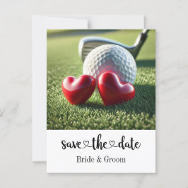Golfer Wedding bjudande till golf boll i grönt Vykort