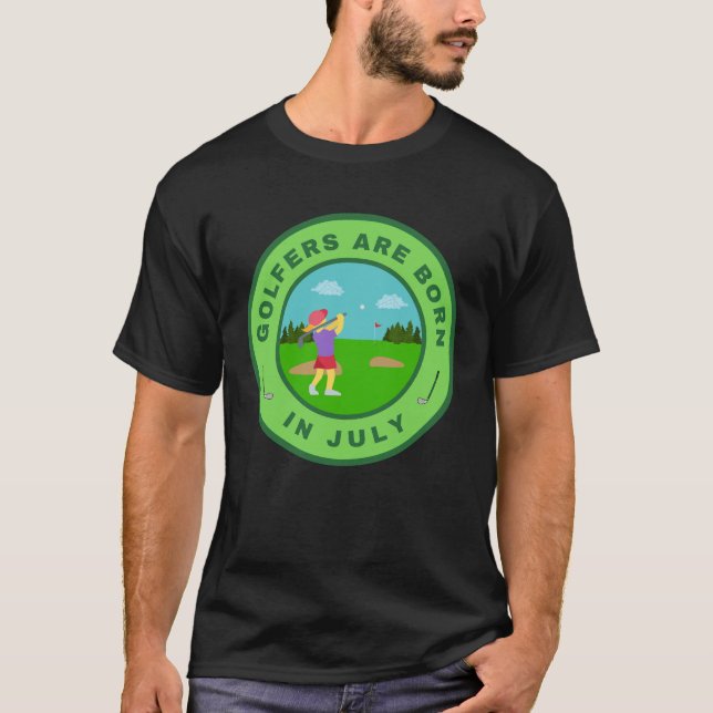 Golfererna är födda i juli-alternativ design t shirt (Framsida)