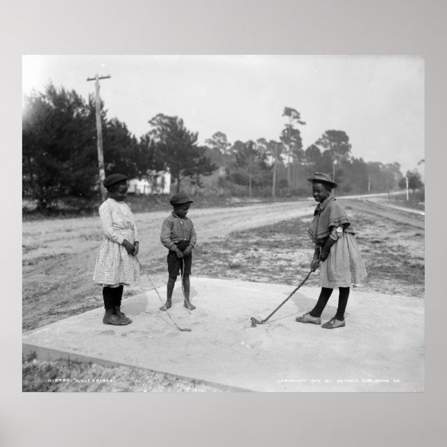 Golferinos African American Children Golf c1905 Poster (Framsidan)
