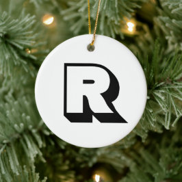 Golfer's Anpassningsbar Monogram Photo Template Julgransprydnad Keramik