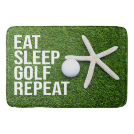 Golfers badrum med golf bollar på grönt gräs badrumsmatta
