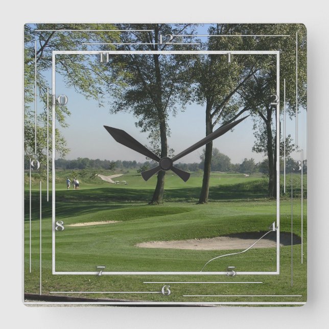 Golfer's Dream Wall Clock Fyrkantig Klocka (Framsida)