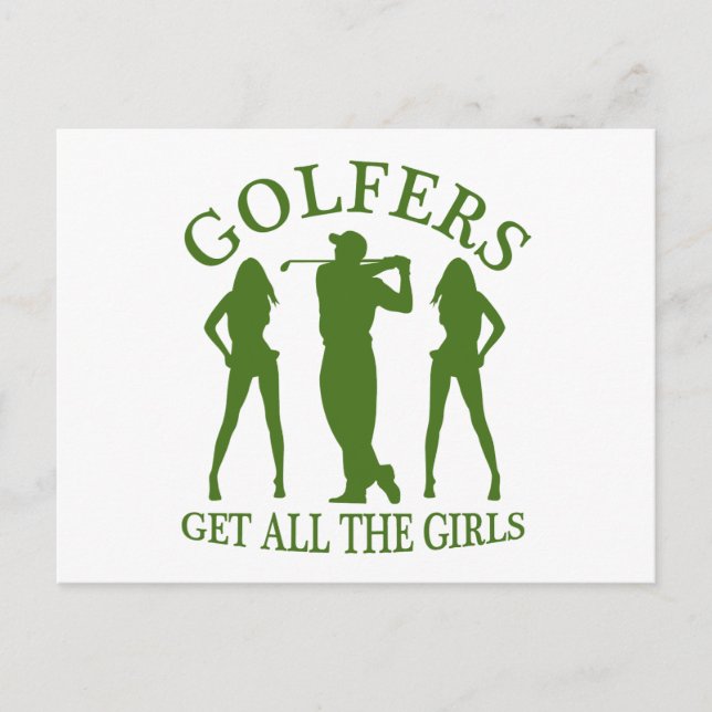Golfers får alla flickorna vykort (Framsida)
