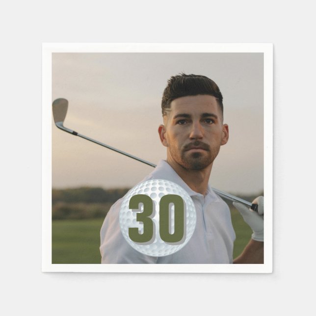 Golfers födelsedagsfirande pappersservett (Framsidan)