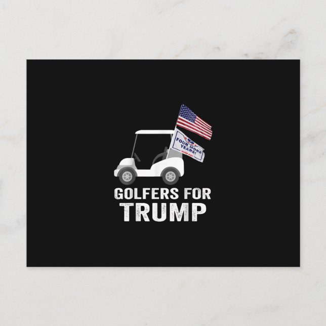 Golfers for Trump 2020 Trump Suppters Golf Vykort (Framsida)