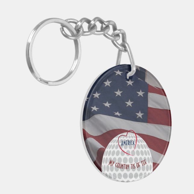 Golfer's Gift w/Initialer Keychain (Vänstra Framsidan)