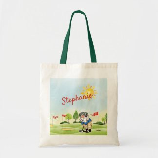 Golfer's Gnome Tote Bag Tygkasse