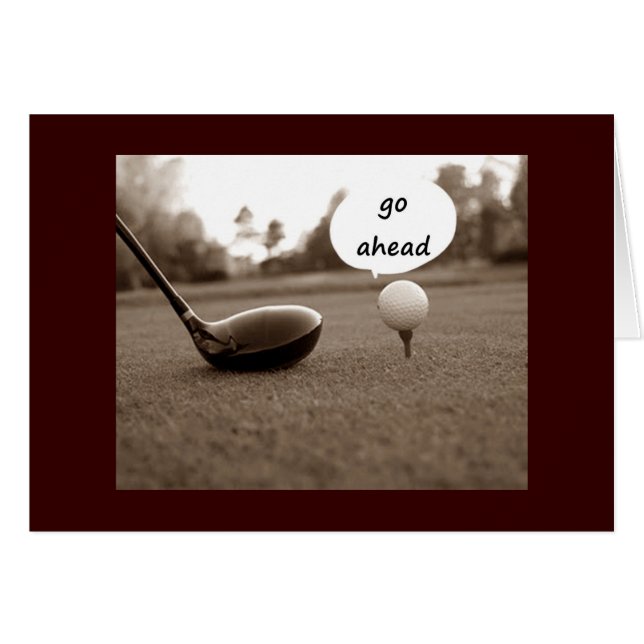 GOLFER'S HUMOR ON TURNING "50" HÄLSNINGSKORT (Framsidan Horizontal)